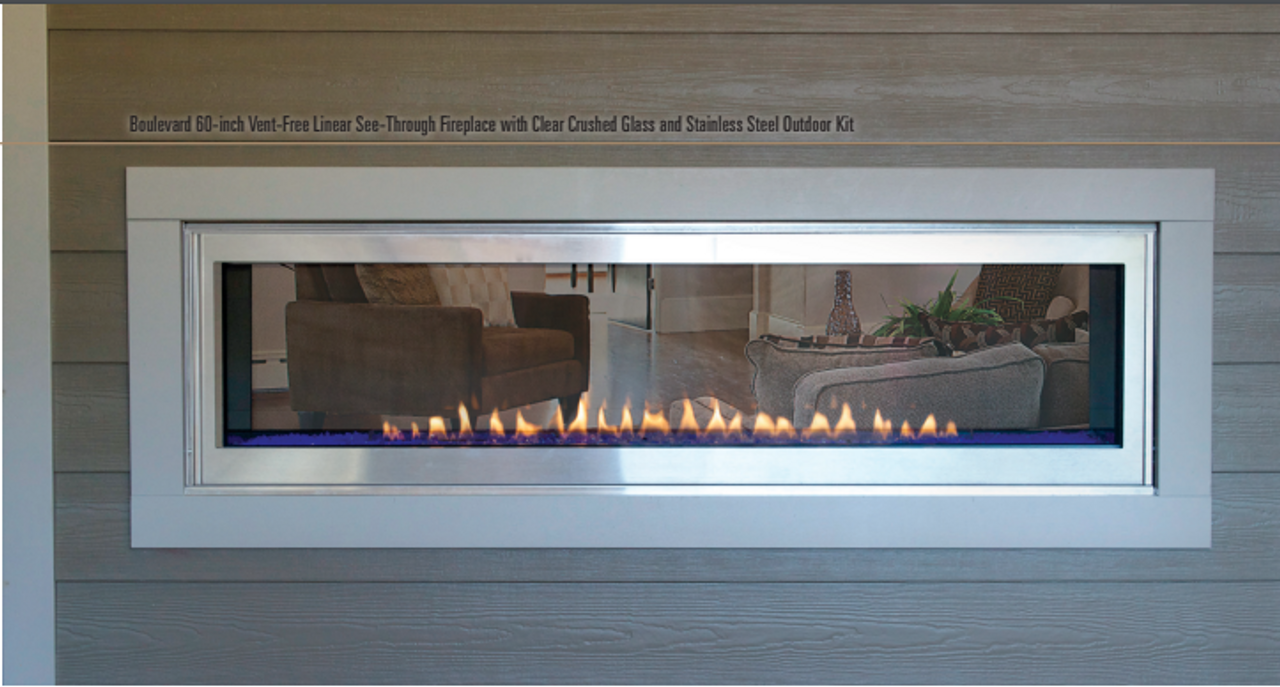 Empire Boulevard See-Through Vent-Free Fireplace