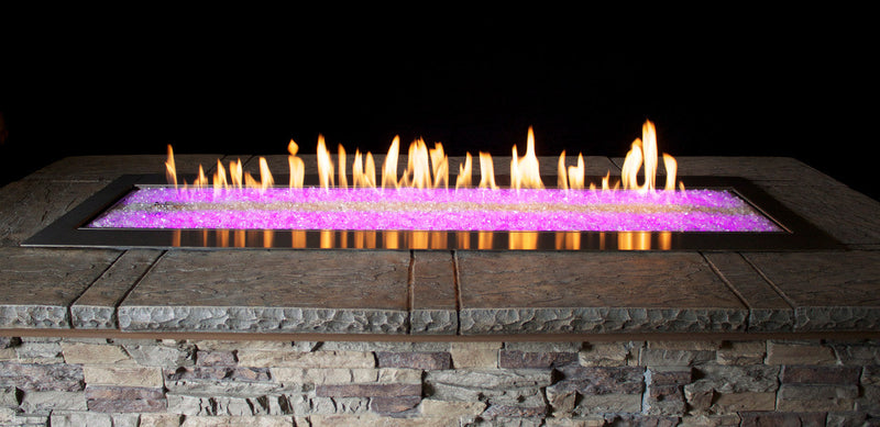 Empire Carol Rose 60-inch Natural Gas Outdoor Linear Fire Pit Kit W/Manual Electronic Ignition & Led Light System - OL60TP18