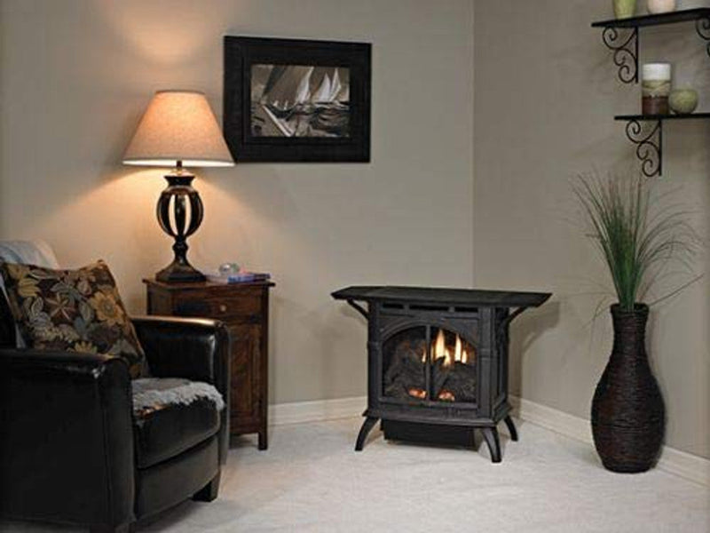 Empire Cast Iron Stove w/ 25K BTU IP Pilot Contour Burner in Porcelain Black - VFD30CC70B