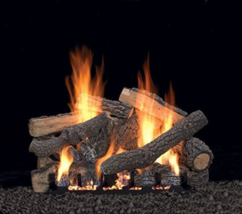 Empire Comfort Systems 24" Ponderosa Logset with VF/V Slope Glaze Burner with Remote for On/Off and Flame Height - LS24P + VFSV24