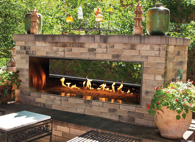 Empire Comfort Systems Carol Rose Outdoor SS See-Through 60" Linear Fireplace - OLL60SP12S