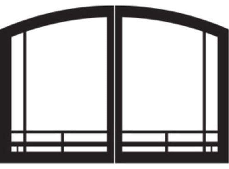 Empire Comfort Systems Mission Arch Door Set for Tahoe 42" Fireplaces - Matte Black - DVRB3MBL