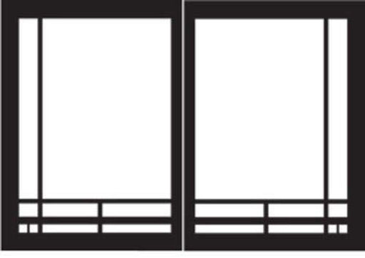 Empire Comfort Systems Mission Rectangle Door Set for Deluxe Fireplaces - Matte Black - DVDB3MBL 