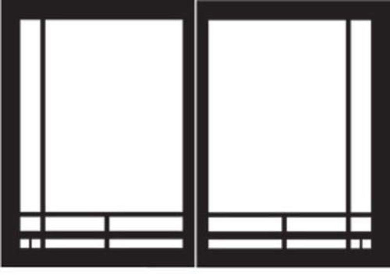 Empire Comfort Systems Mission Rectangle Door Set for Tahoe Deluxe Fireplaces - Matte Black - DVDB4MBL
