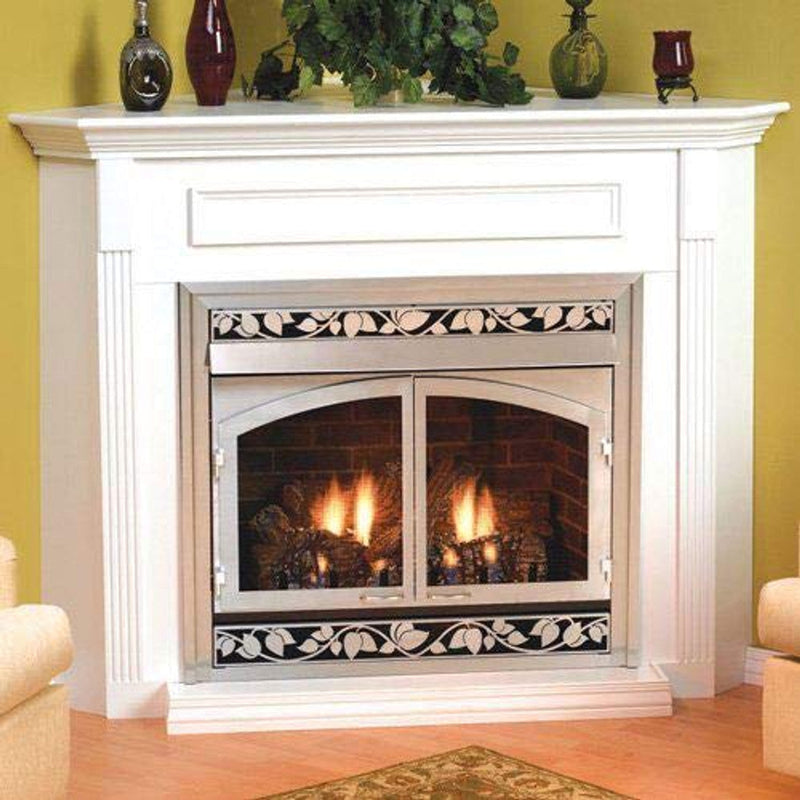 Empire Standard Corner Cabinet Mantel with Base - Dark Oak - EMC22DO