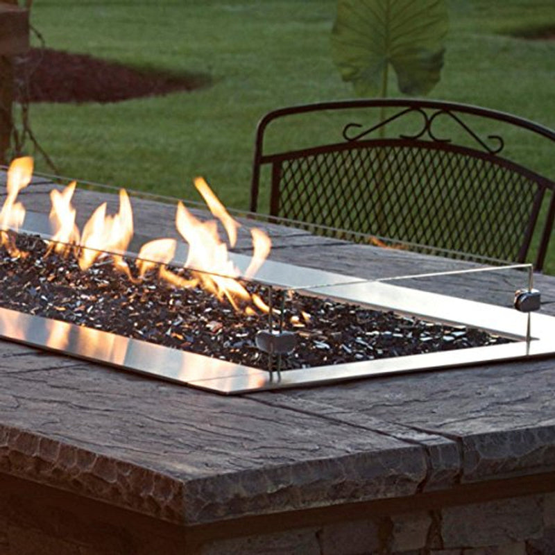 White Mountain Hearth by Empire Glass Wind Deflector Kit for 60-inch Outdoor Linear Fire Pits - WG604LT